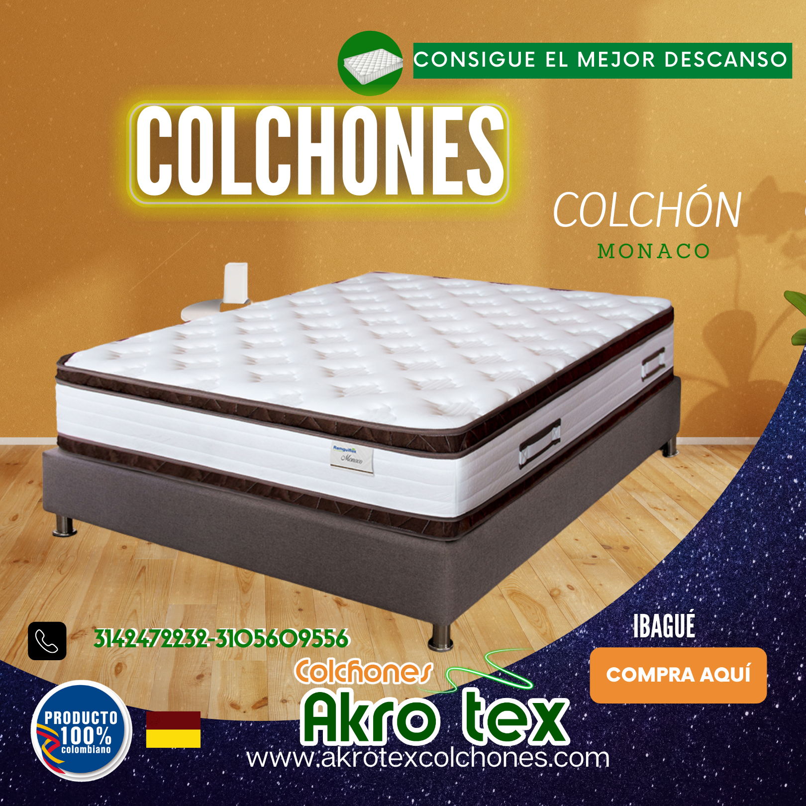 Colchones Sencillos 100cm x 190cm – Etiquetado doble pillow– Akro Tex  Colchones