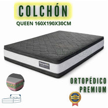 Cargar imagen en el visor de la galería, Colchón  Queen PREMIUM DOBLE PILLOW 160X190x30cm
