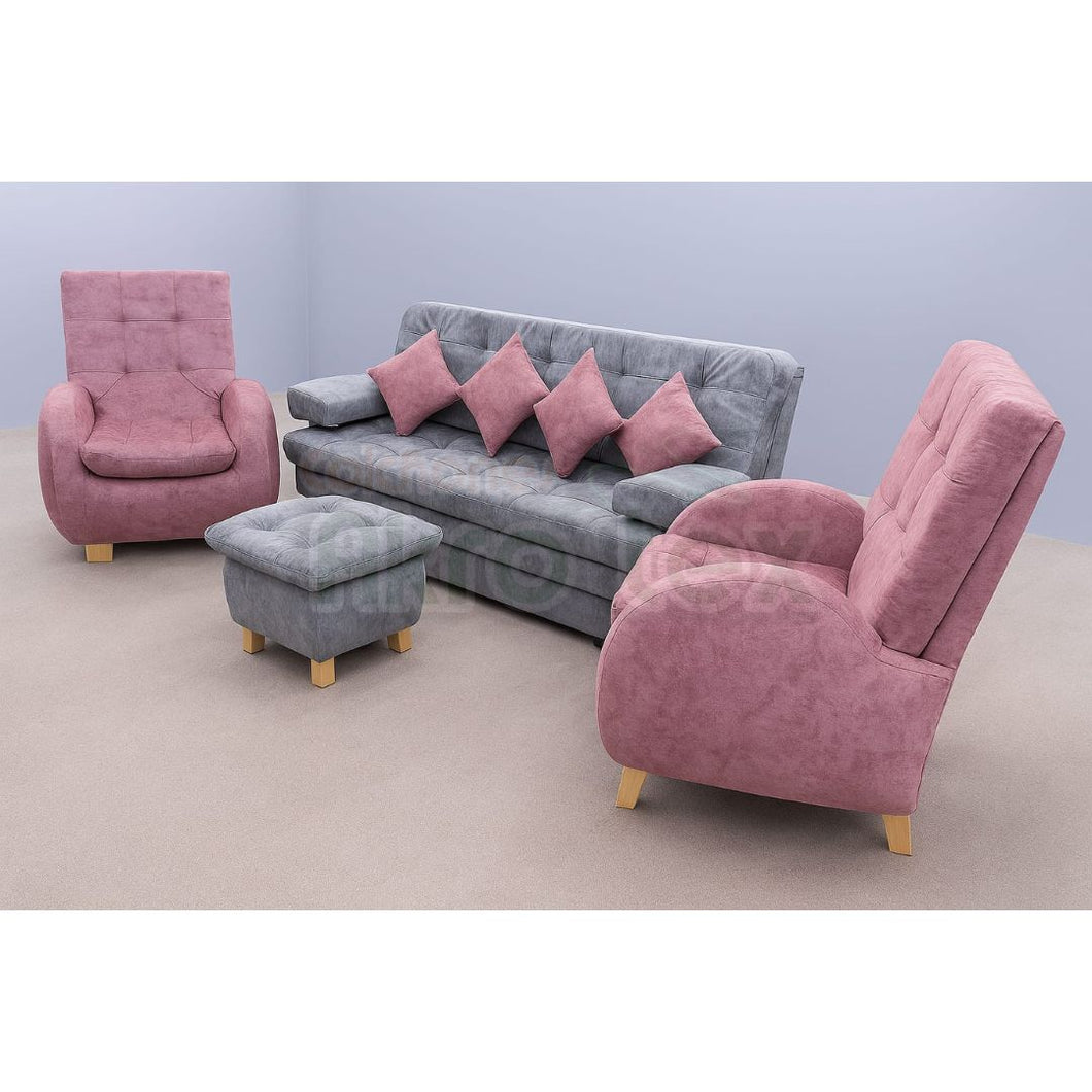 Sala huevo reclinable con sofá cama 180x115cm-Tono Rosa & Gris Medio