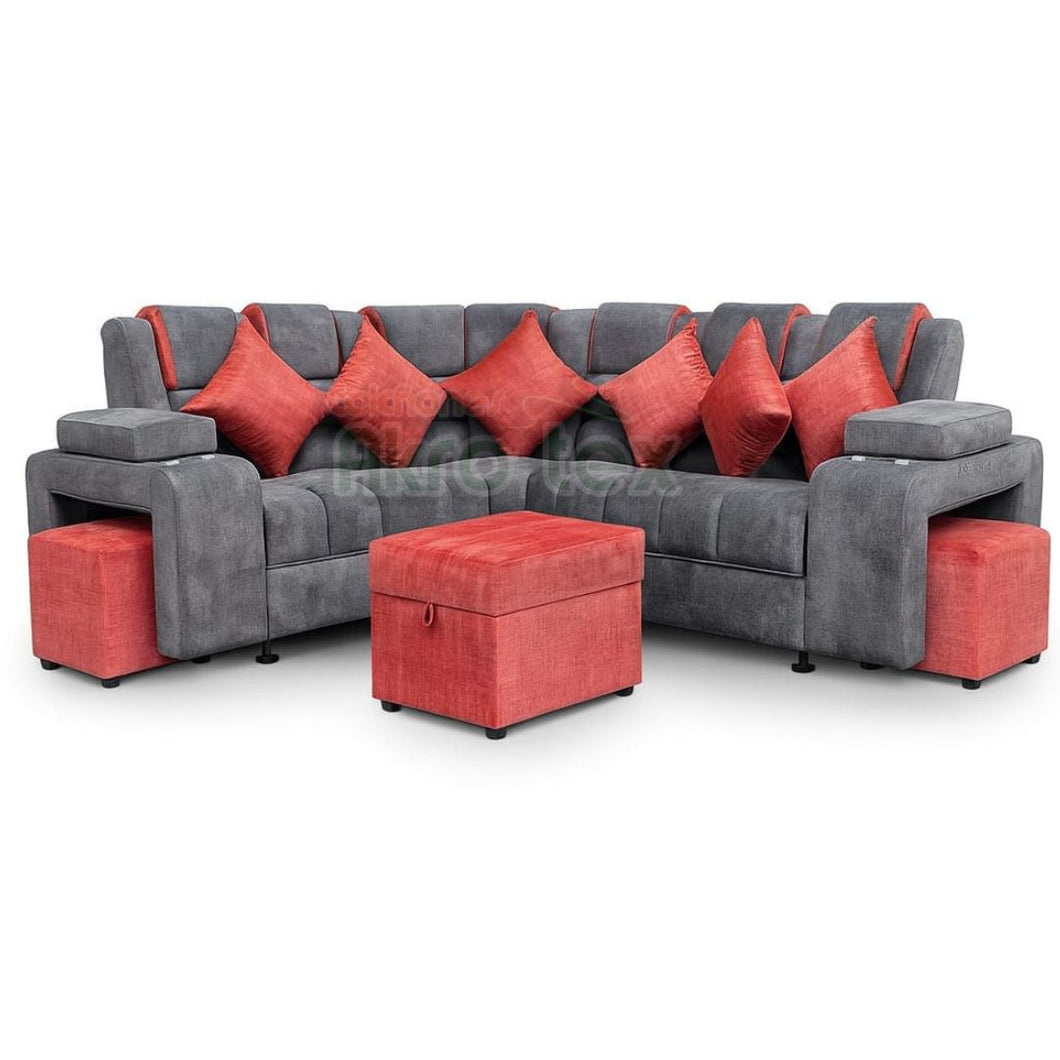 Sala Estambool|Gris & Salmon+2 puff aux+1 puff Baul+ Doble Copero +3 C0jines