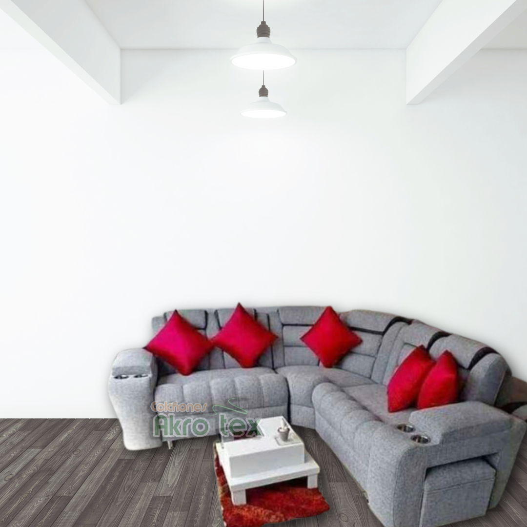 Sala Estambool|Gris & Negro +2 puff aux+1 puff Baul+ Doble Copero +3 C0jines