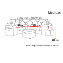 Cargar imagen en el visor de la galería, Sala Estambool|Gris &amp; Azul+2 puff aux+1 puff Baul+ Doble Copero +3 C0jines
