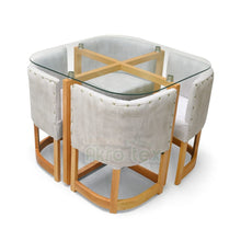 Cargar imagen en el visor de la galería, COMEDOR AHORRADOR  EN CEDRO &amp; Mesa Vidrio &amp; Sillas Tapizadas

