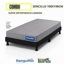 Cargar imagen en el visor de la galería, Combo 100x190 Colchón Super Ortophedic0 + Base Cama
