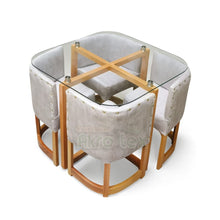 Cargar imagen en el visor de la galería, COMEDOR AHORRADOR  EN CEDRO &amp; Mesa Vidrio &amp; Sillas Tapizadas
