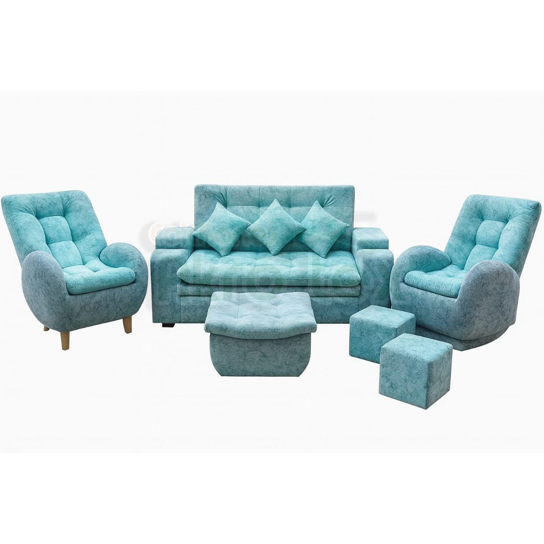 Sala Carro reclinable sofá cama 190x120 cm-Tono Gris azulado & Aqua