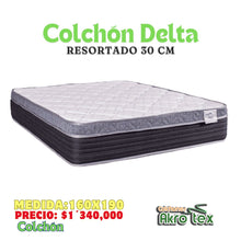 Cargar imagen en el visor de la galería, Colchón Queen 160x190 Delta PLUS Resortado Pillow
