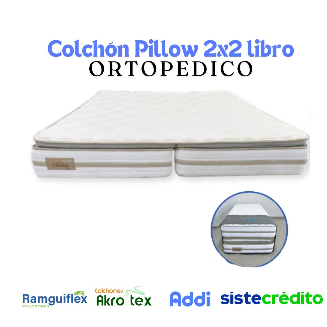 Colchón Pillow King 2x2 x38 0rthopedic Tipo Libro
