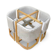 Cargar imagen en el visor de la galería, COMEDOR AHORRADOR  EN CEDRO &amp; Mesa Vidrio &amp; Sillas Tapizadas
