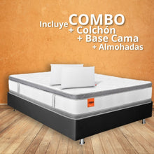 Cargar imagen en el visor de la galería, COMBO 140X190x34cm Orth0pédic0 Power Platinium Doble pillow Romance Relax
