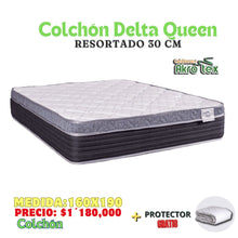 Cargar imagen en el visor de la galería, Colchón Queen 160x190 Delta PLUS Resortado Pillow
