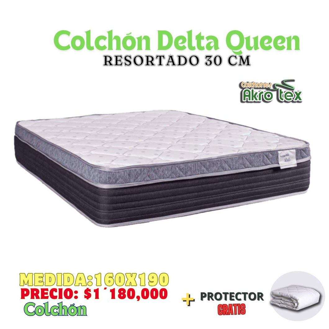 Colchón Queen 160x190 Delta PLUS Resortado Pillow