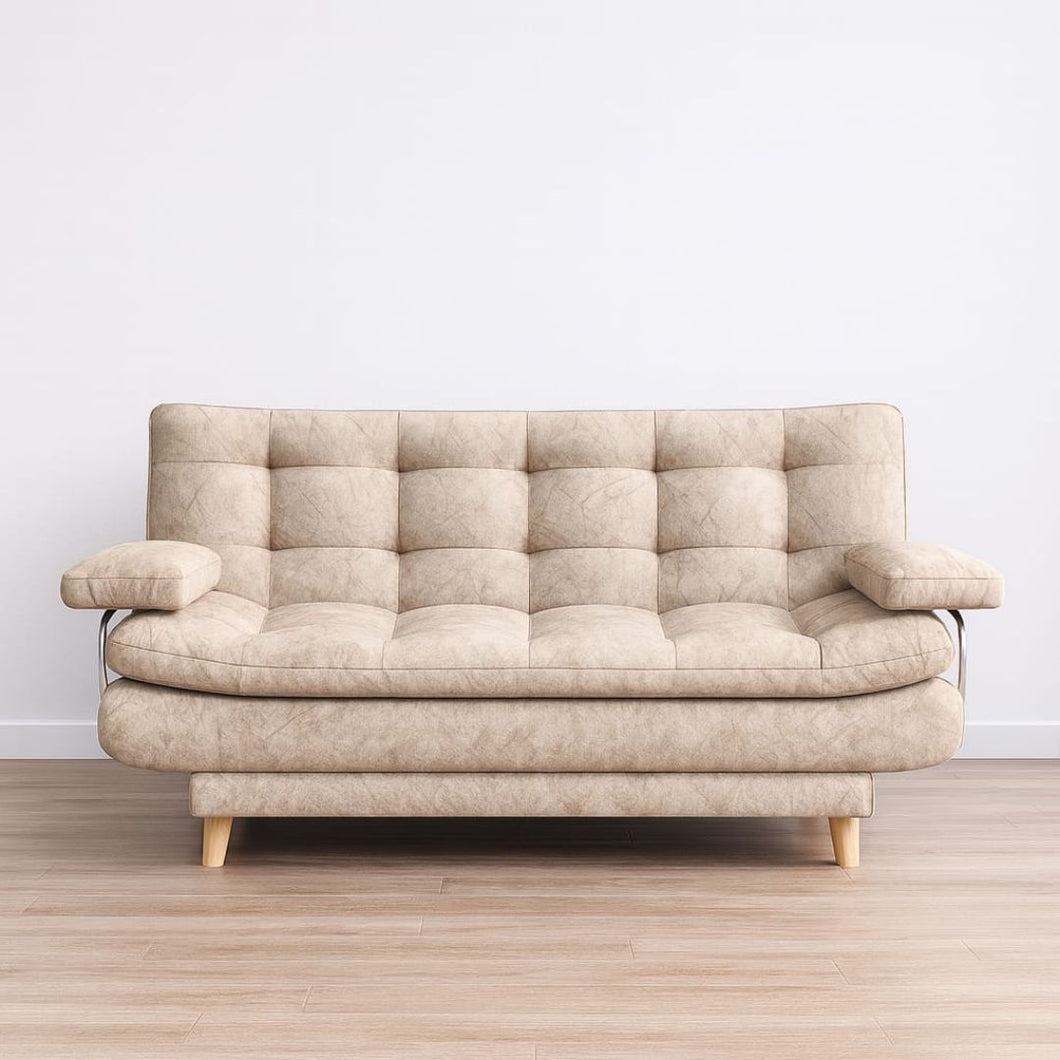 Sofá Cama Beige 180x115 -3 posiciones Con Brazos