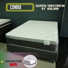 Cargar imagen en el visor de la galería, Combo Queen 160x190 Colchón+ Base Delta PLUS Resortado Pillow
