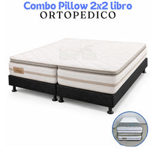 Cargar imagen en el visor de la galería, Combo Colchon Pillow King 2x2x38 0rthopedic Tipo Libro+Base
