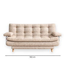 Cargar imagen en el visor de la galería, Sofá Cama Beige 180x115 -3 posiciones Con Brazos

