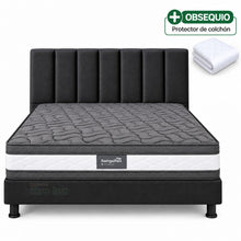 Cargar imagen en el visor de la galería, COMBO Completo 140X190  COLCHÓN  PREMIUM DOBLE PILLOW +BASE CAMA+CABECERO+PROTECTOR
