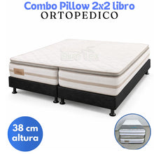 Cargar imagen en el visor de la galería, Combo Colchon Pillow King 2x2x38 0rthopedic Tipo Libro+Base cama Dividida
