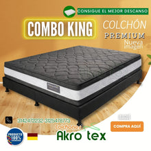 Cargar imagen en el visor de la galería, Combo King 2x2 Colchón+Base Cama PREMIUM DOBLE PILLOW (30 cms Altura)
