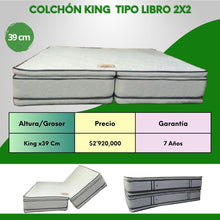 Cargar imagen en el visor de la galería, COLCHÓN King 2x2Tipo Libro RESORTADO  Doble pillow
