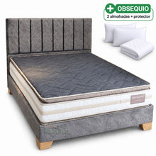 Cargar imagen en el visor de la galería, Combo Completo 140x190 Colchón + base+cabecero  Cassata Plus 0rt0pédic0 super Doble Pillow
