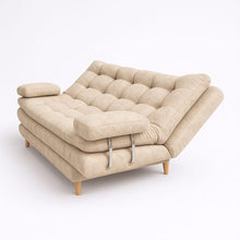 Cargar imagen en el visor de la galería, Sofá Cama Beige 180x115 -3 posiciones Con Brazos
