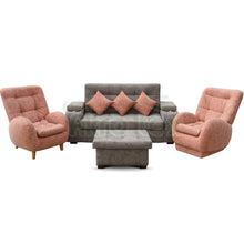 Cargar imagen en el visor de la galería, Sala Carro reclinable sofá cama 190x120 cm-Tono Gris &amp; Rosa
