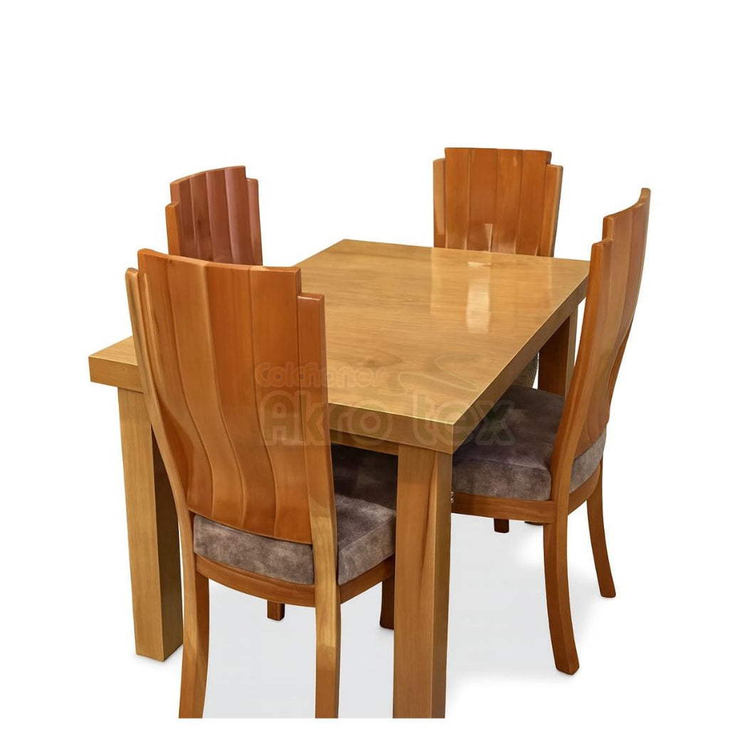 COMEDOR 4 PUESTOS EN CEDRO MESA MACIZA