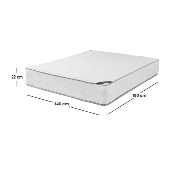 Colchón Doble 140x190 Resortado EcoFlex 5 estrellas + 2 Almohadas