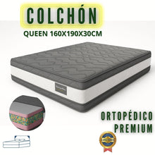 Cargar imagen en el visor de la galería, Colchón  Queen PREMIUM DOBLE PILLOW 160X190x30cm
