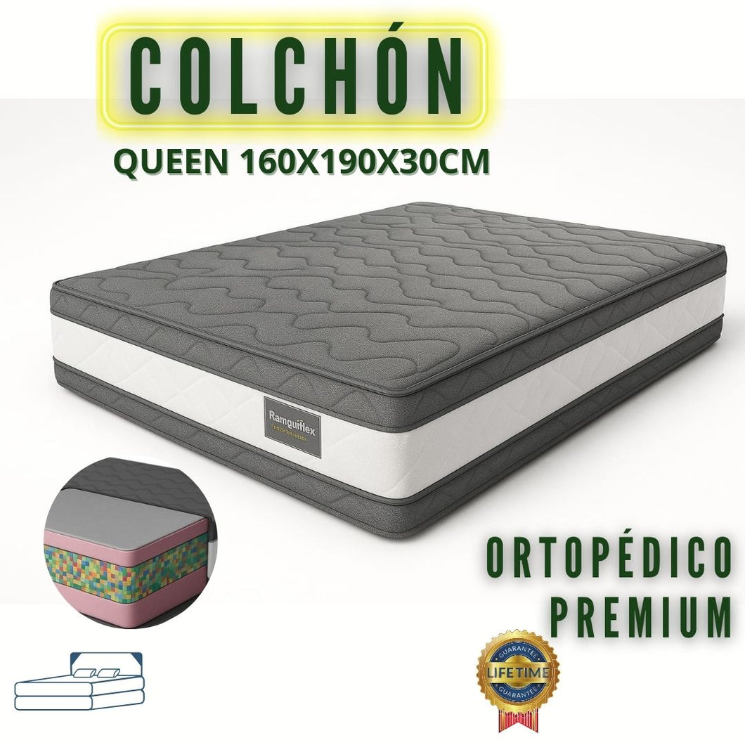 Colchón  Queen PREMIUM DOBLE PILLOW 160X190x30cm