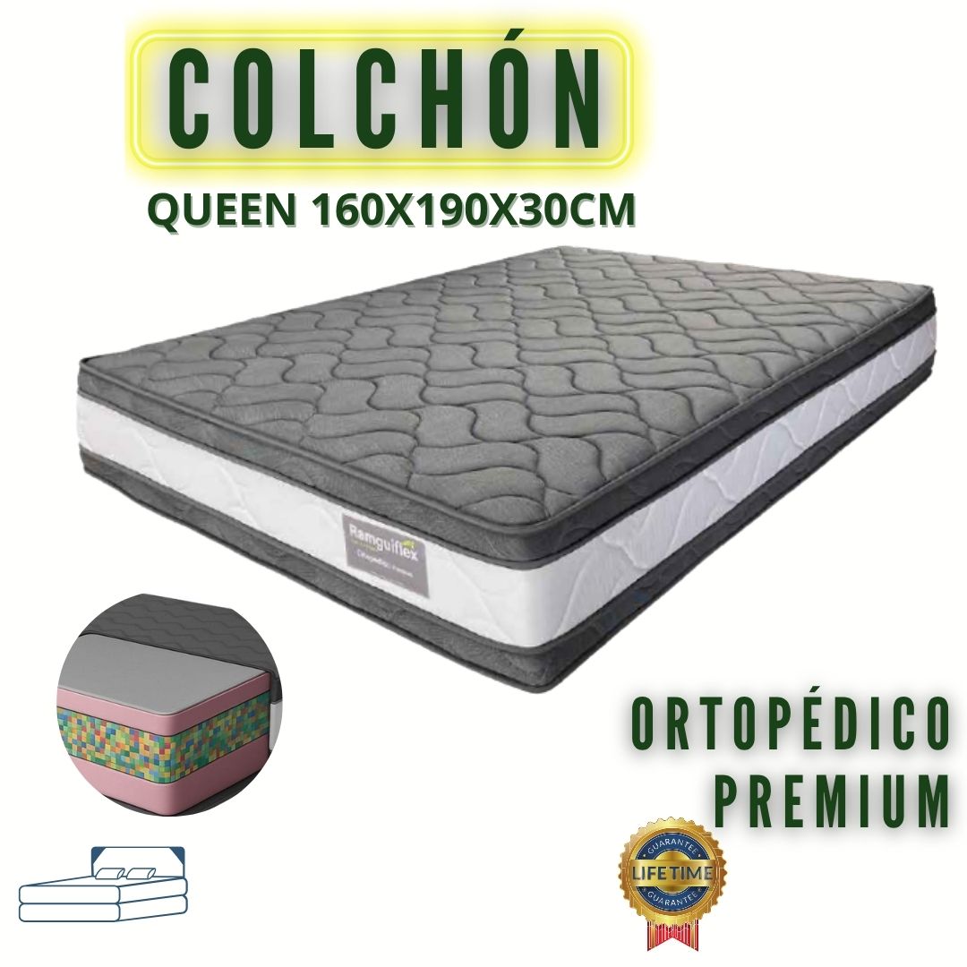 Colchón  Queen PREMIUM DOBLE PILLOW 160X190x30cm