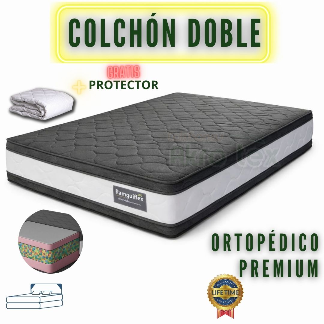 COLCHÓN 140X190 PREMIUM DOBLE PILLOW + PROTECTOR