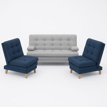 Cargar imagen en el visor de la galería, Sala Milán Reclinable- Gris &amp; Azul
