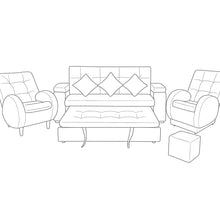 Cargar imagen en el visor de la galería, Sala Carro reclinable sofá cama 190x120 cm-Tono Gris azulado &amp; Aqua
