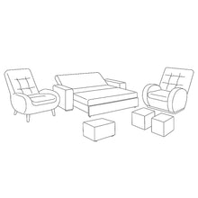 Cargar imagen en el visor de la galería, Sala Carro reclinable sofá cama 190x120 cm-Tono Gris azulado &amp; Aqua

