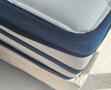 Cargar imagen en el visor de la galería, Combo Completo 140x190 COLCHÓN Imperial Plus  RESORTADO  Doble pillow + Base Cama+cabecero+almohadas+Protector
