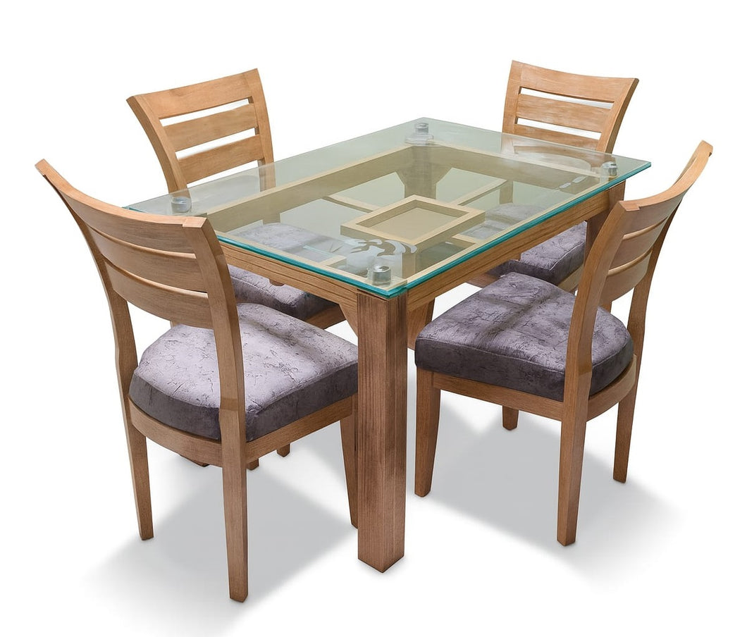 COMEDOR 4 PUESTOS EN FLOR MORADO 12 MM REF 1