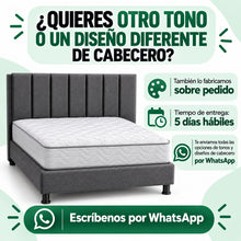 Cargar imagen en el visor de la galería, COMBO Completo 140X190x33cm Milan  RESORTADO Pocket pillow COLCHON+BASE CAMA+CABECERO+Obsequio
