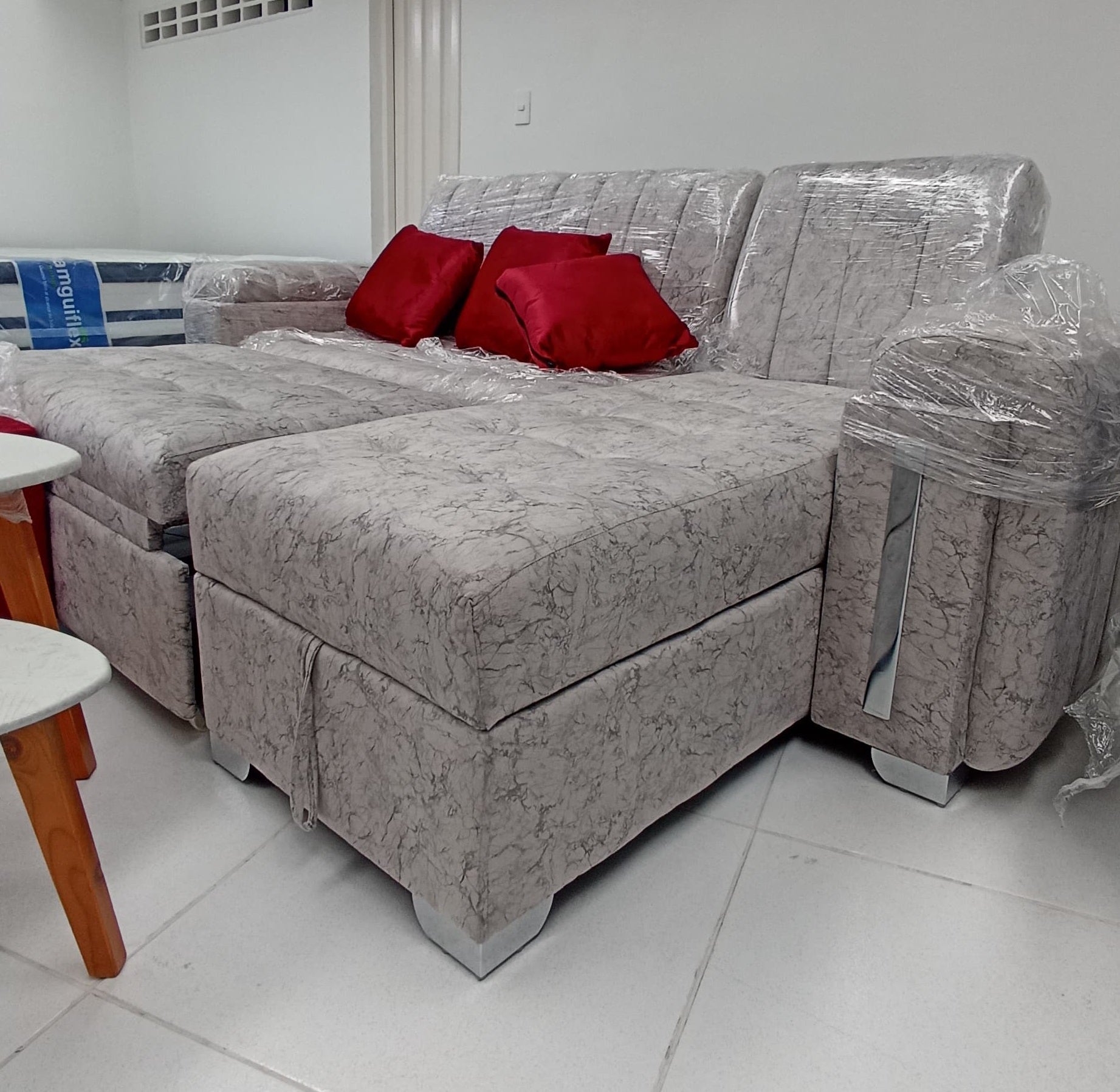 Sala sofa Carro   Reclinable +Baul +Puff Baul