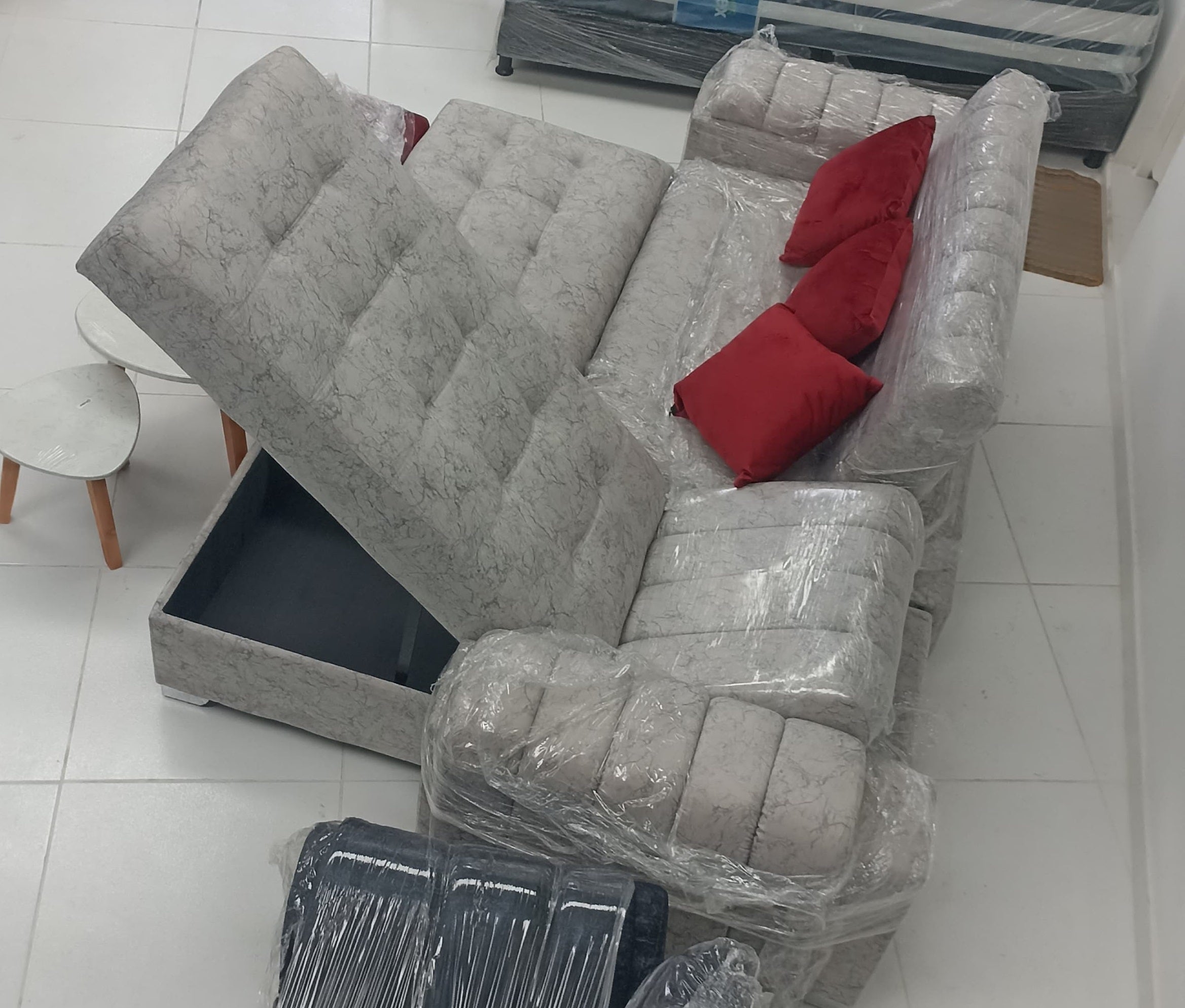 Sala sofa Carro   Reclinable +Baul +Puff Baul