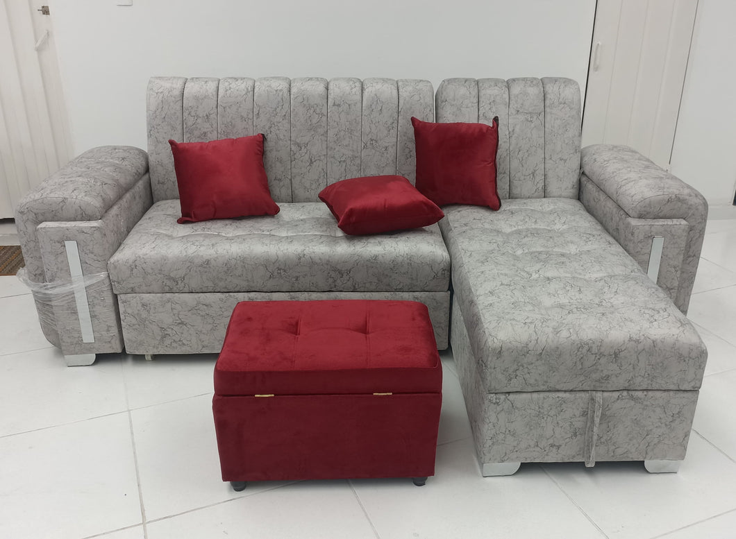 Sala sofa Carro   Reclinable +Baul +Puff Baul