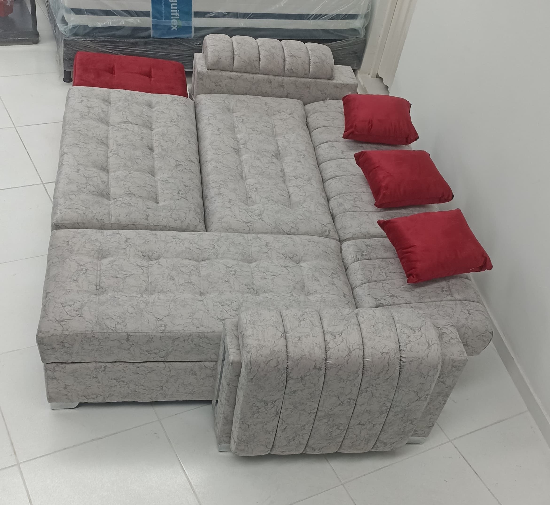 Sala sofa Carro   Reclinable +Baul +Puff Baul