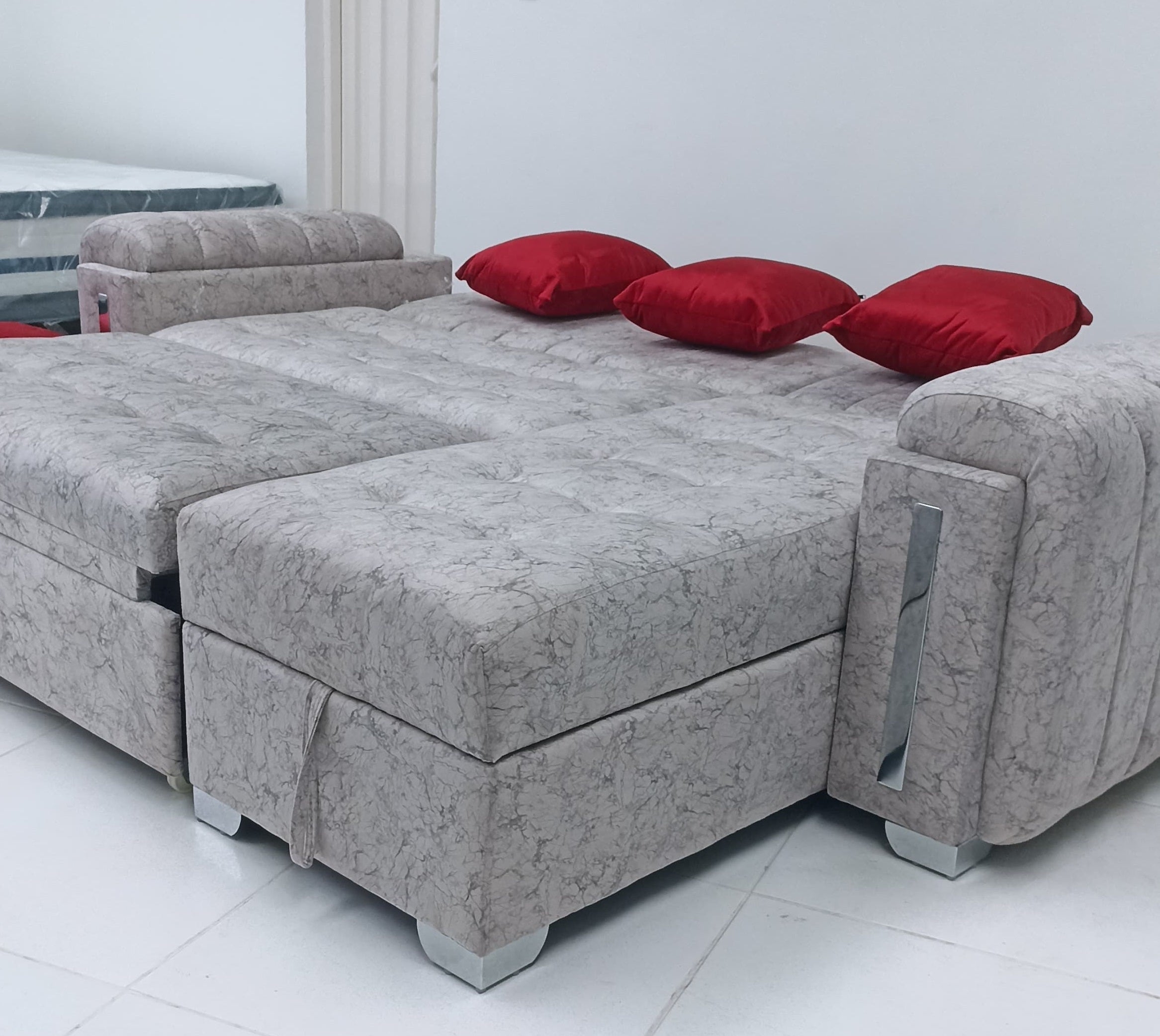 Sala sofa Carro   Reclinable +Baul +Puff Baul