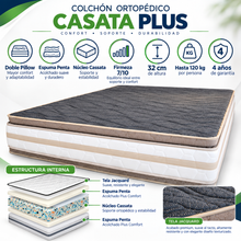 Cargar imagen en el visor de la galería, Colchón 140x190x32 cm Cassata Plus 0rt0pédic0 super Doble Pillow
