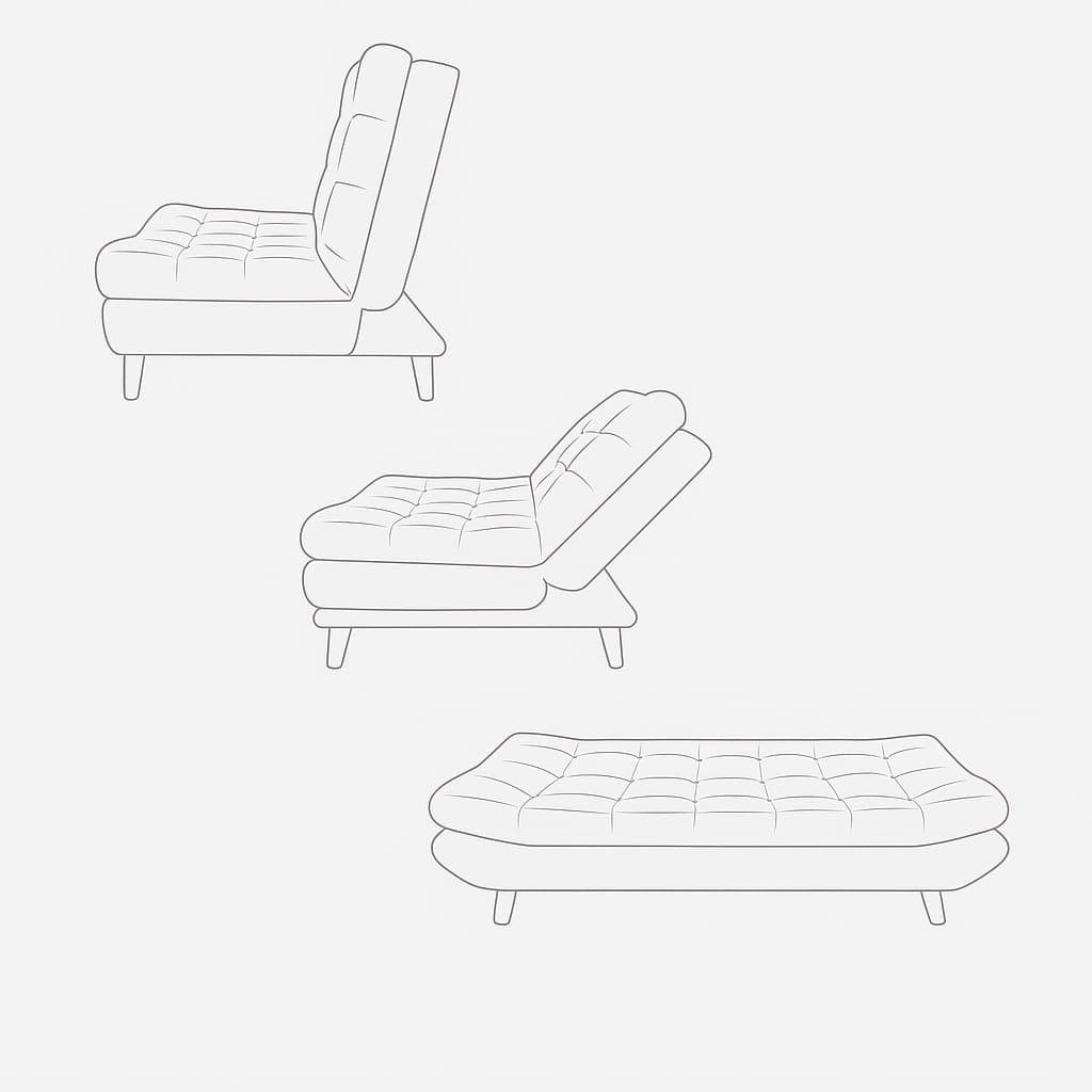 Sala huevo reclinable con sofá cama 180x115cm-Tono Turquesa & Gris claro