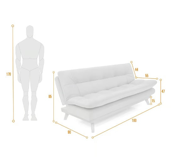 Sofá Cama 3 posiciones 180Cm