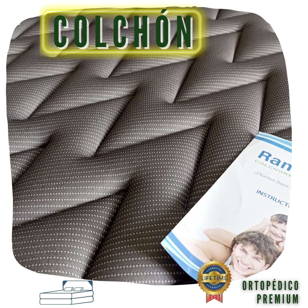 Combo Colchón  Queen +Base CamaPREMIUM DOBLE PILLOW 160X190 (30 cms Altura)